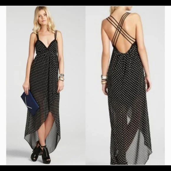 BCBGeneration High Low Polka Dot Maxi Dress - Picture 3 of 11